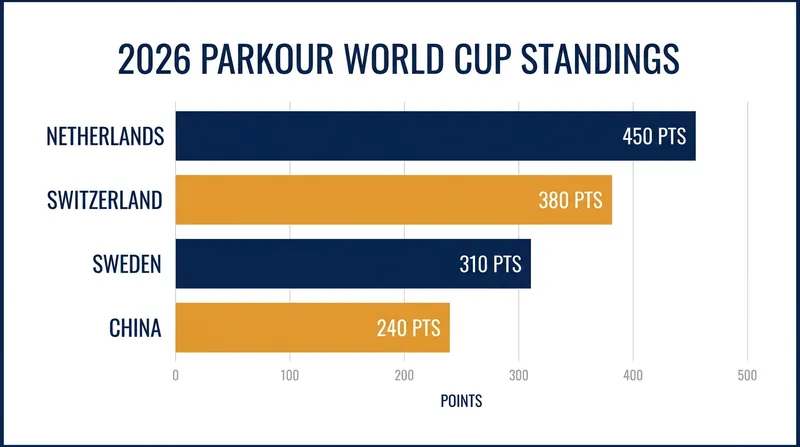 European nations continue to dominate the upper echelons of the global parkour standings.