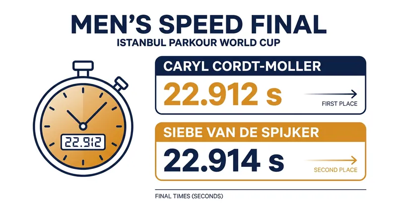The razor-thin margin of victory in the Men's Speed final in Istanbul.