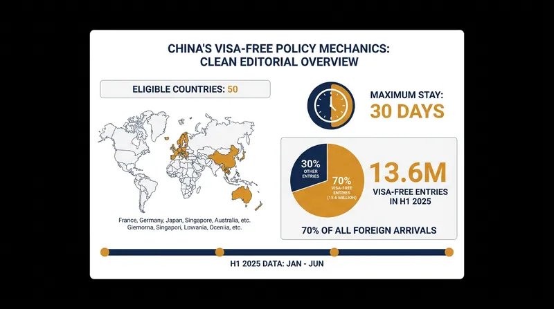 The core mechanics and impact of China's unilateral visa waiver program.
