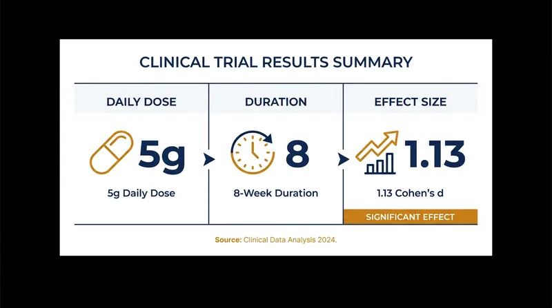 Key metrics from the trials showing creatine's efficacy as an adjunctive treatment.
