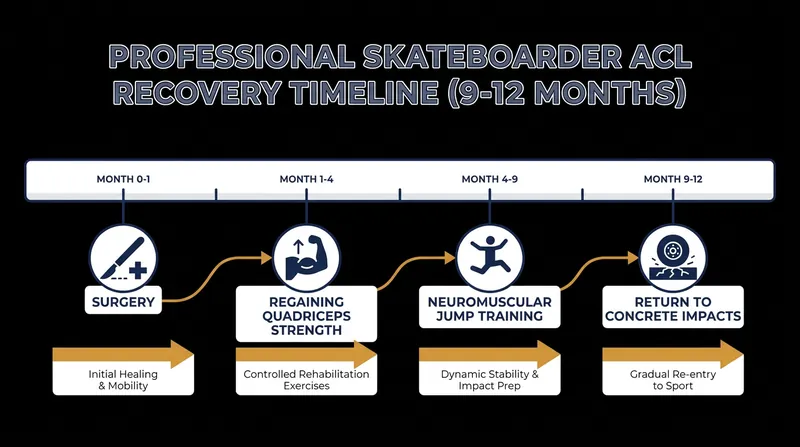 The grueling physical and psychological timeline of returning to skateboarding after an ACL reconstruction.