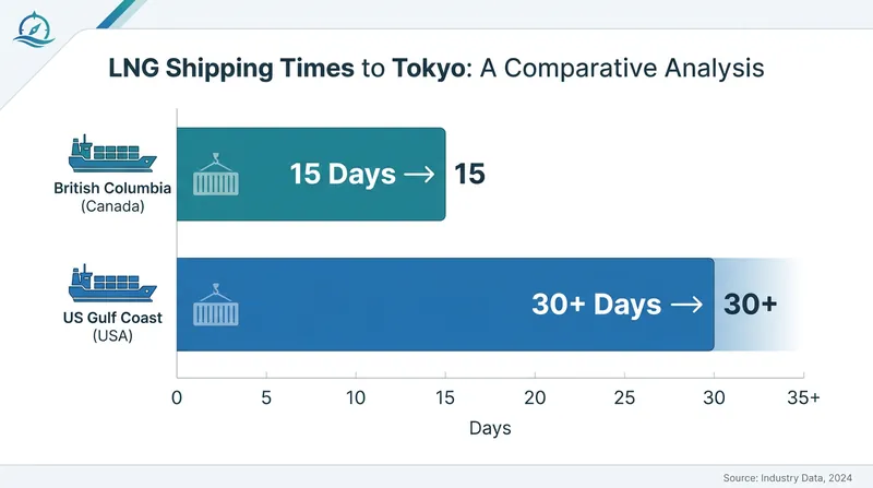 British Columbia's geographic advantage significantly reduces transit times to major Asian markets.