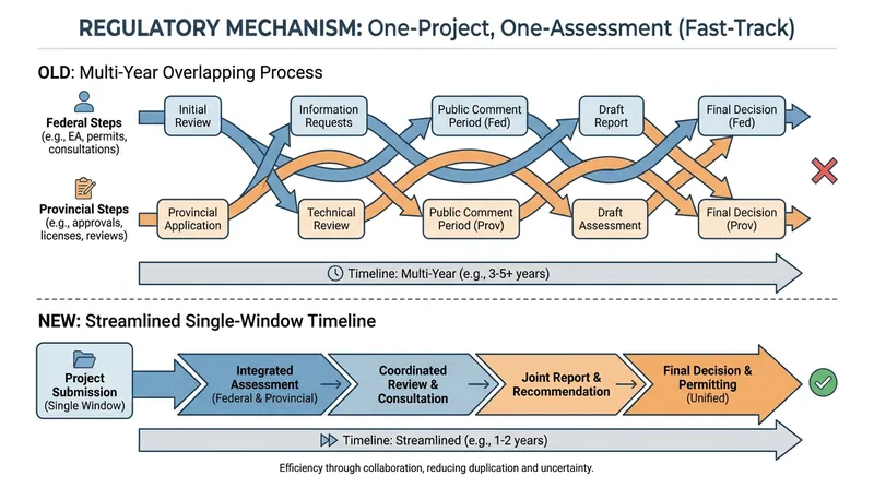 The new regulatory framework is designed to cut approval times for major infrastructure projects by more than half.