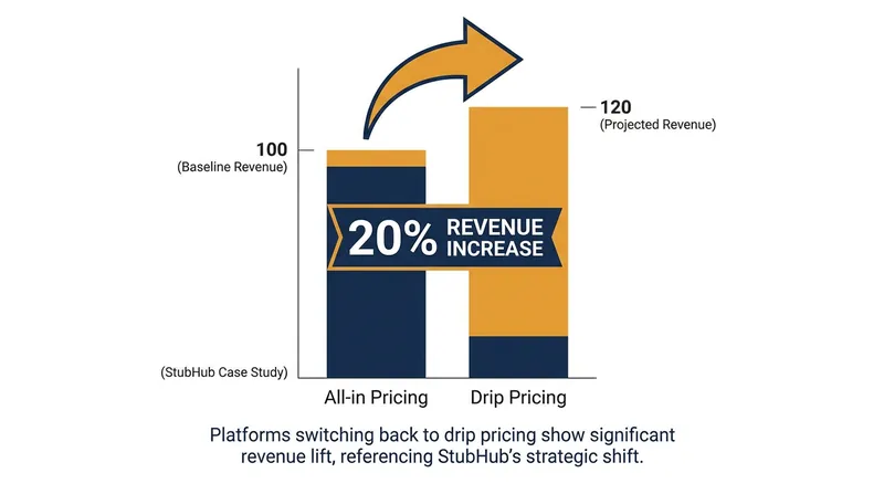Drip pricing consistently boosts platform revenues by exploiting the sunk cost fallacy.