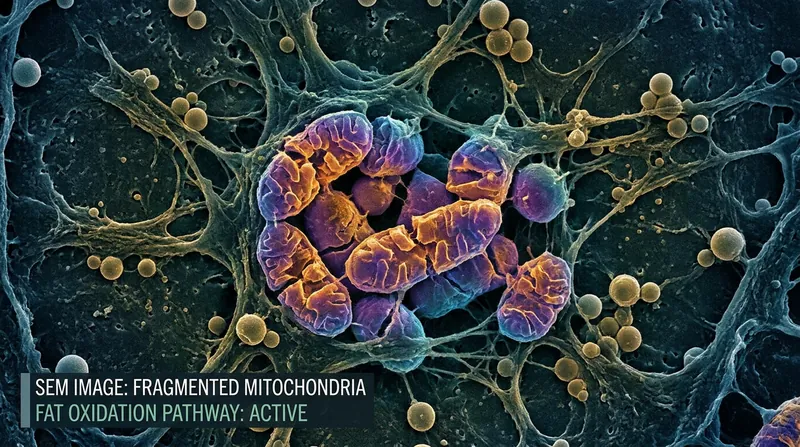 Without the Mitch protein, mitochondrial networks fragment, forcing the cell to work harder to produce energy.