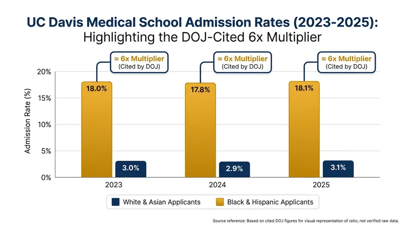 DOJ investigators found significant disparities in admission rates across demographic groups.