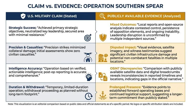 A breakdown of the administration's claims versus the available public evidence.