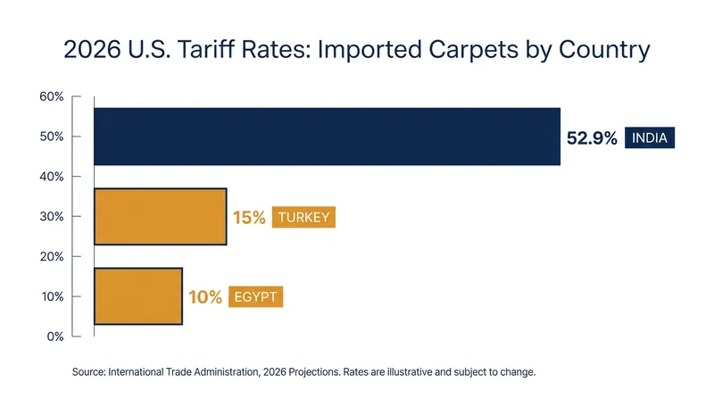 Mass-market retailers are shifting machine-made production to countries with lower U.S. tariff rates.