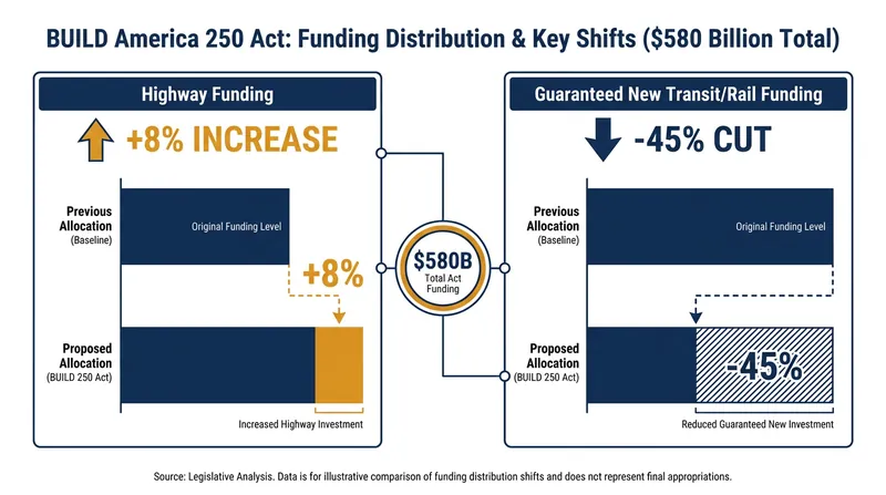 How the proposed legislation reallocates guaranteed federal transportation funding.