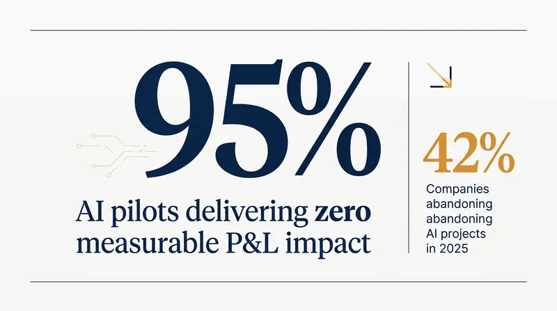 Despite massive infrastructure investments, the vast majority of enterprise AI pilots fail to translate into financial returns.