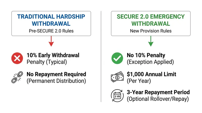 New SECURE 2.0 rules offer a penalty-free alternative for smaller emergencies.