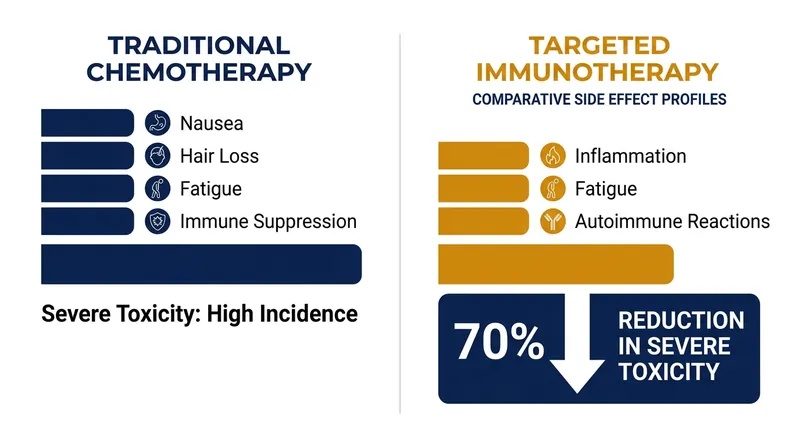 The trial demonstrated a 70% reduction in severe, life-threatening side effects for patients on the immunotherapy regimen.