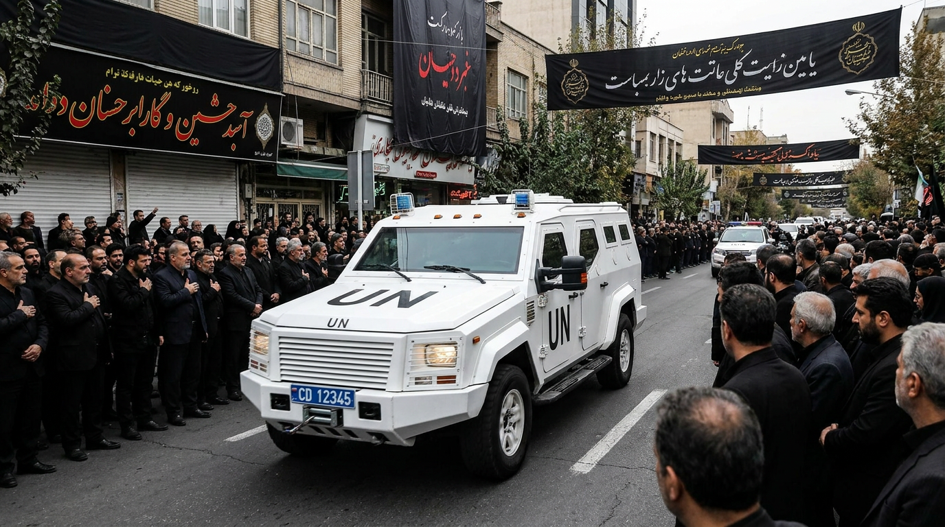 عزاداران در مصلای امام خمینی تهران برای مراسم تشییع رهبر سابق، علی خامنهای، گرد هم آمدهاند.