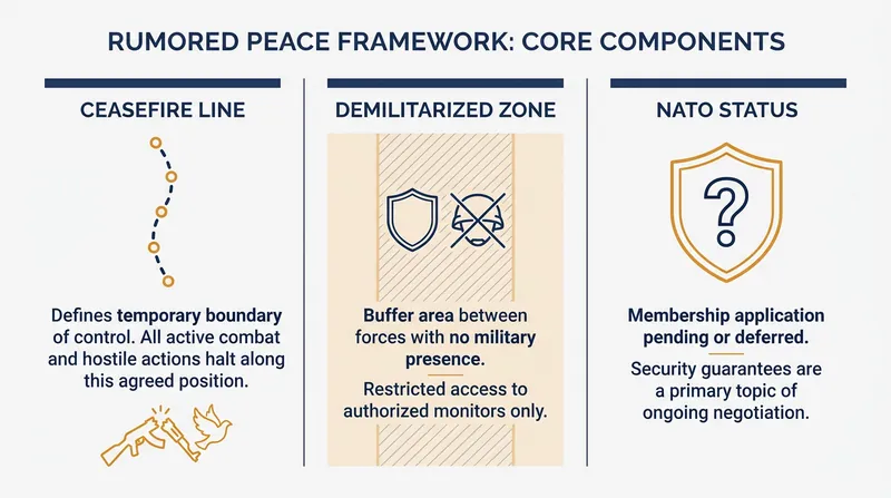 The core components of the proposed ceasefire framework discussed ahead of the NATO Summit.