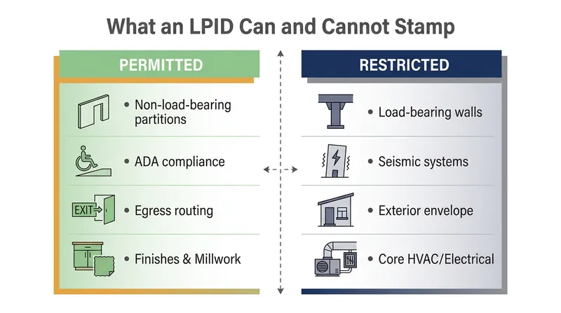 The new legislation draws a strict boundary between interior spatial design and core structural engineering.