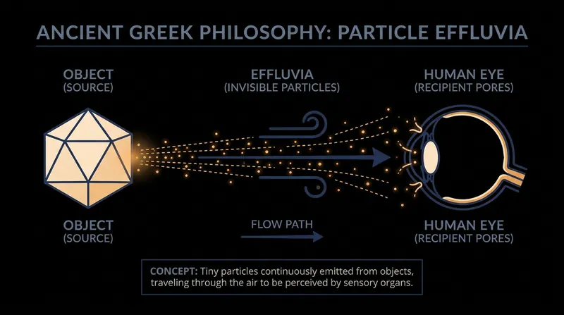 The newly discovered verses detail how physical objects emit invisible particles that interact with human sensory organs.