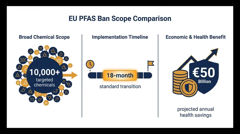 The scale and projected impact of the European Chemicals Agency's universal restriction.