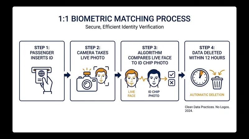 How the TSA's CAT-2 scanners verify identity using 1:1 facial matching.