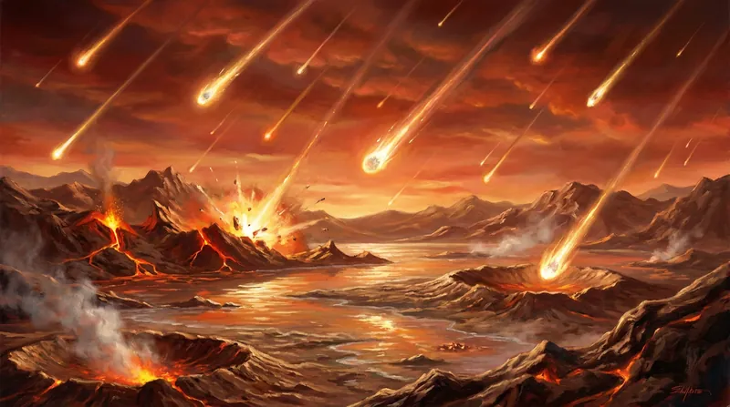 Asteroid impacts roughly 4 billion years ago may have seeded the young Earth with the chemical precursors to life.