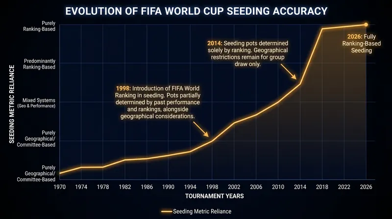 Over decades, FIFA has increasingly relied on mathematical rankings rather than geography to seed the tournament.