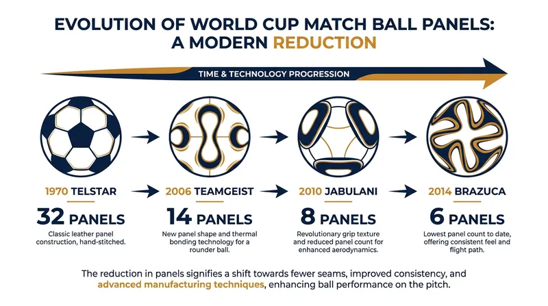 Engineers steadily reduced the number of panels to create a rounder ball, before realizing that too few seams caused aerodynamic instability.