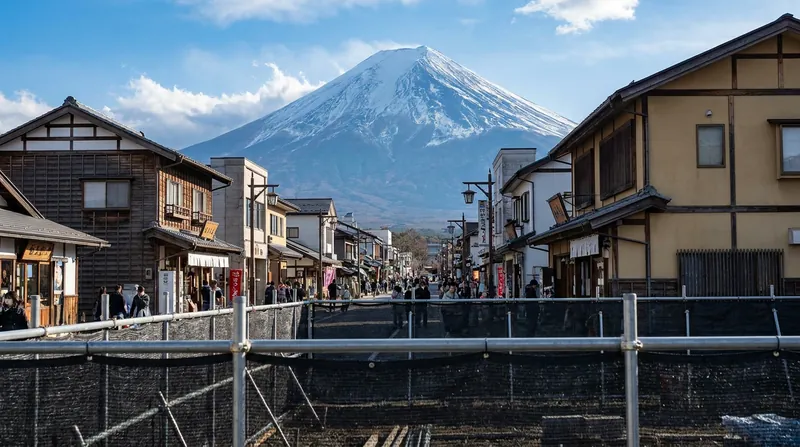 The Japanese town of Fujikawaguchiko temporarily erected a physical screen to deter unruly crowds from a viral photo spot.