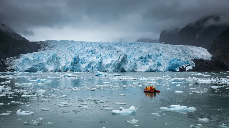 Adventure tourism is adapting by shifting from physical ice trekking to safe-distance observation via boat tours.
