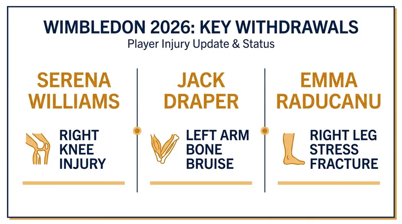 A wave of structural and joint injuries has sidelined several marquee names during the opening week of Wimbledon.