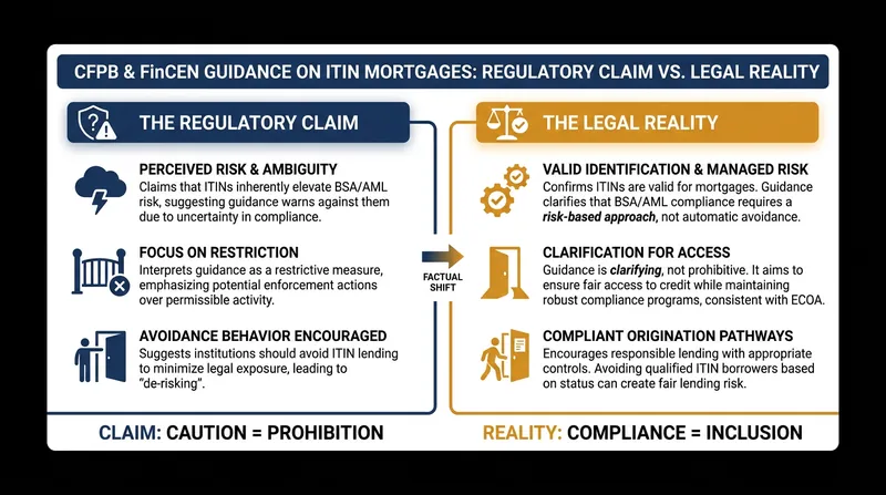 Federal guidance heightens scrutiny but does not authorize blanket denials for ITIN borrowers.