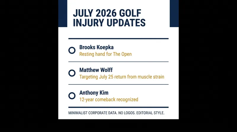 A look at the latest injury and recovery timelines across the global tours.