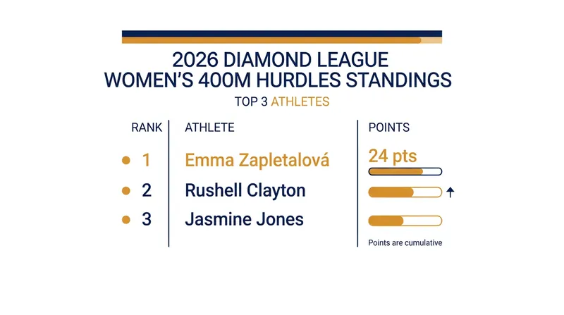Zapletalová leads the standings after sweeping her early-season Diamond League appearances.