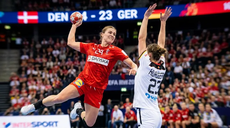 Denmark's high-powered offense clashed with Germany's stifling defense throughout the gold-medal match.