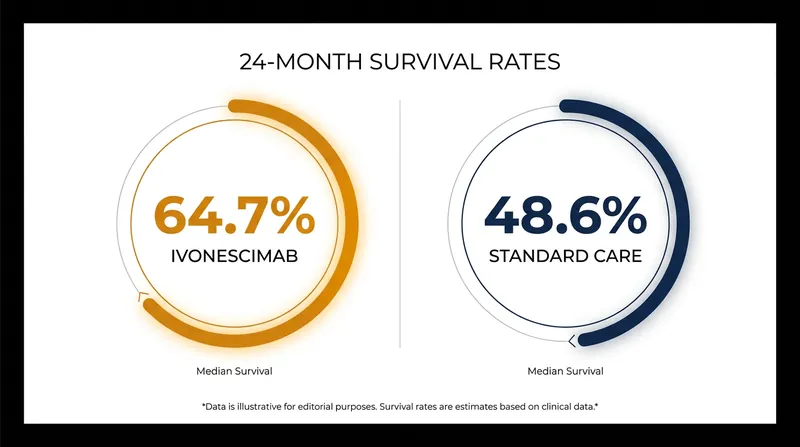 Nearly two-thirds of patients receiving the bispecific antibody were alive at the two-year mark.