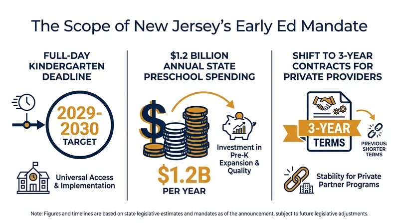 The legislation codifies funding and sets a firm deadline for universal access.