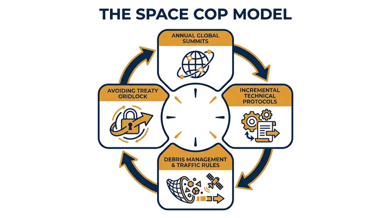 Researchers propose a climate-style COP model to bypass treaty gridlock.