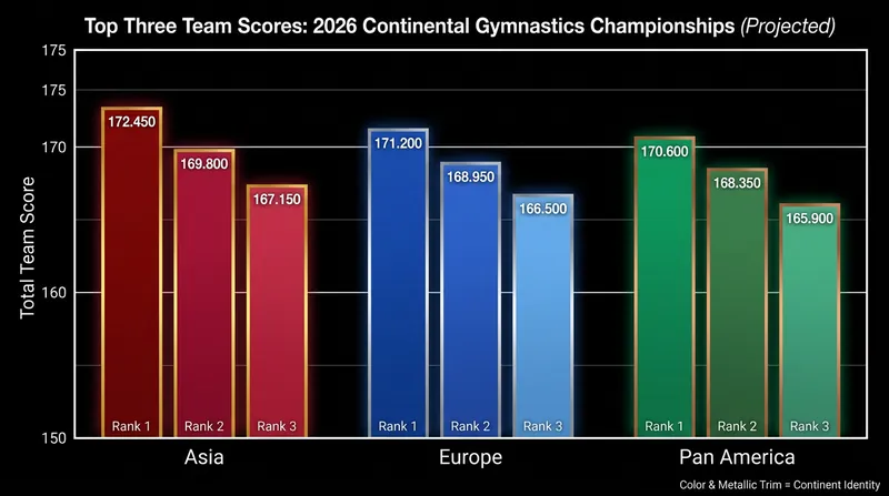 Comparing the top podium finishers across the three major continental qualifiers.