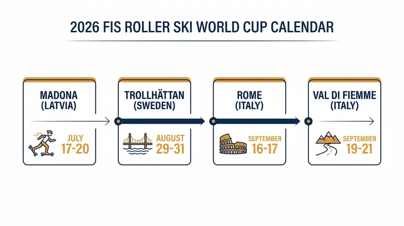 The 2026 circuit spans four stages, transitioning from traditional Nordic venues to a spectacular urban sprint in Rome.