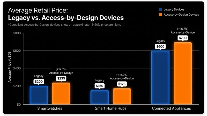 Consumers currently face a 15 to 20 percent price premium for fully compliant, portable-data devices.