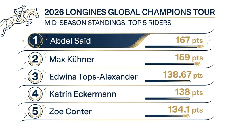 Abdel Saïd holds a narrow eight-point lead over Max Kühner as the tour reaches its halfway point.