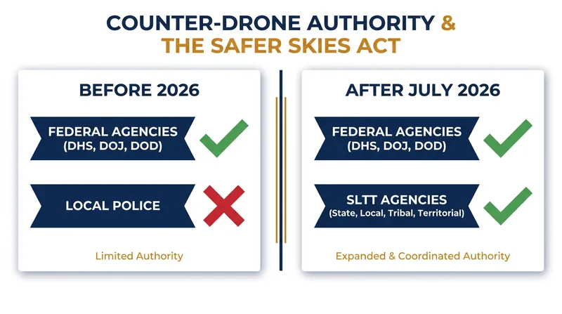 The SAFER SKIES Act expands mitigation authority to thousands of state and local agencies.