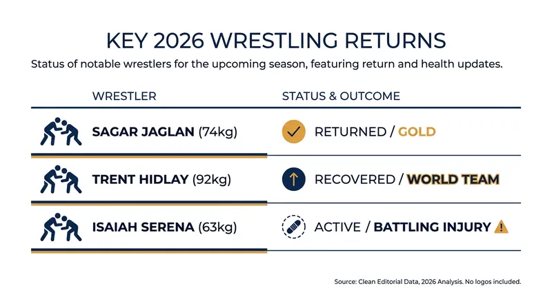 Status updates for key freestyle and Greco-Roman competitors ahead of the 2026 World Championships.