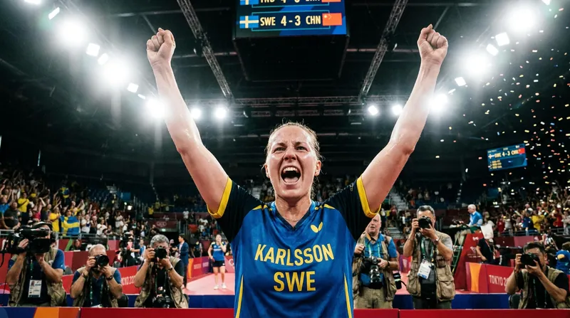 Denmark's Anders Lind delivered the upset of the tournament by eliminating defending champion Wang Chuqin.