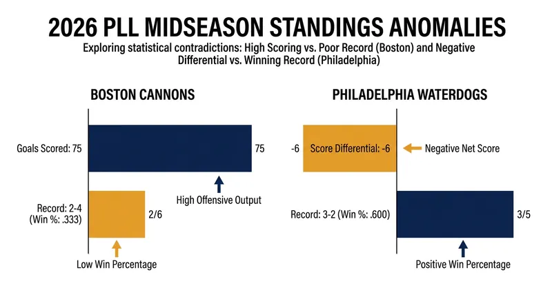 Traditional metrics like score differential are not aligning with win-loss records in the 2026 season.