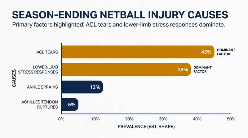 Lower-limb injuries remain the most significant hurdle for elite netballers.