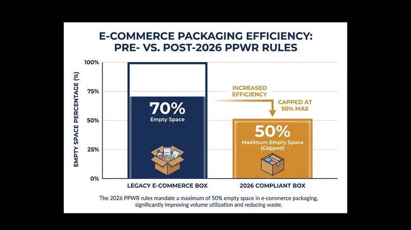 The 50% empty space rule will force retailers to use right-sized boxes, eliminating excessive void fill.
