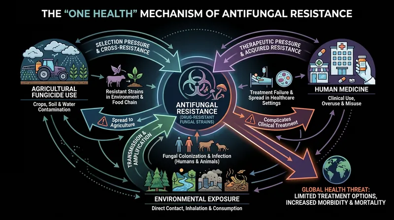 Antifungal resistance is driven by a combination of agricultural, environmental, and clinical factors.