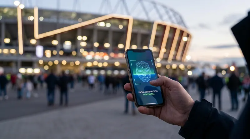 Fans register their facial geometry through a financial app, allowing them to bypass physical ticket checks at the gate.
