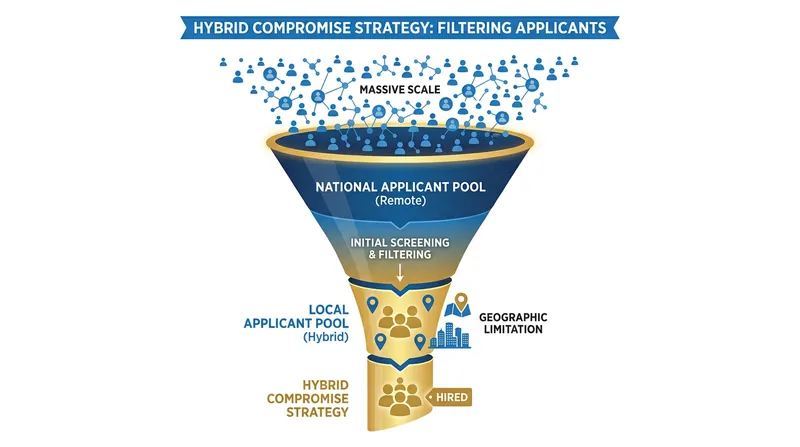 Targeting local hybrid roles allows job seekers to bypass the intense national competition for fully remote positions.
