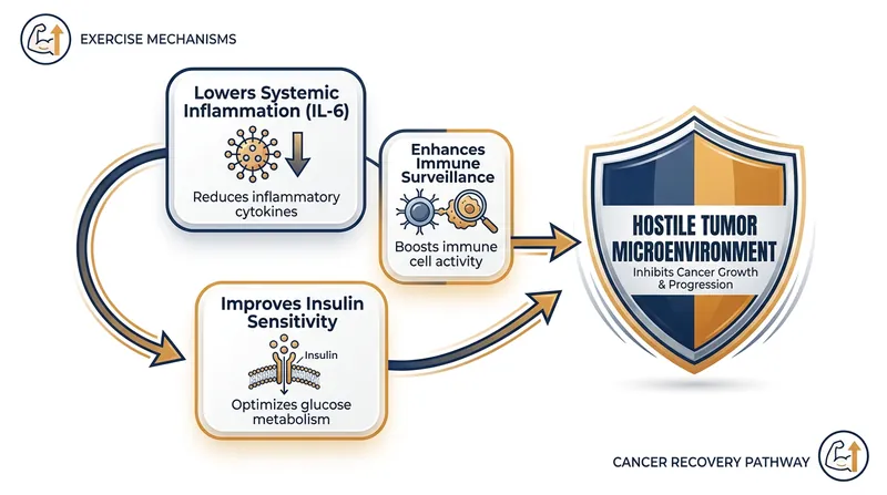 Exercise alters the body's biological terrain, starving residual cancer cells of the environment they need to metastasize.