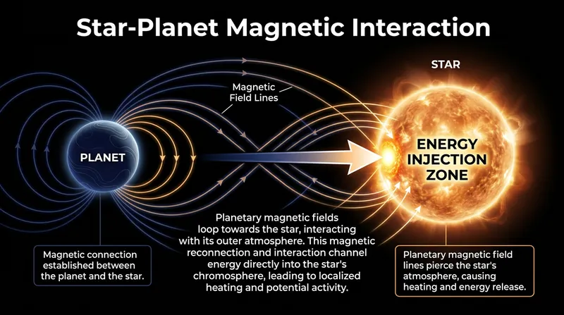 How it works: The planet's magnetic field acts as a plow, injecting energy directly into the star's upper atmosphere.